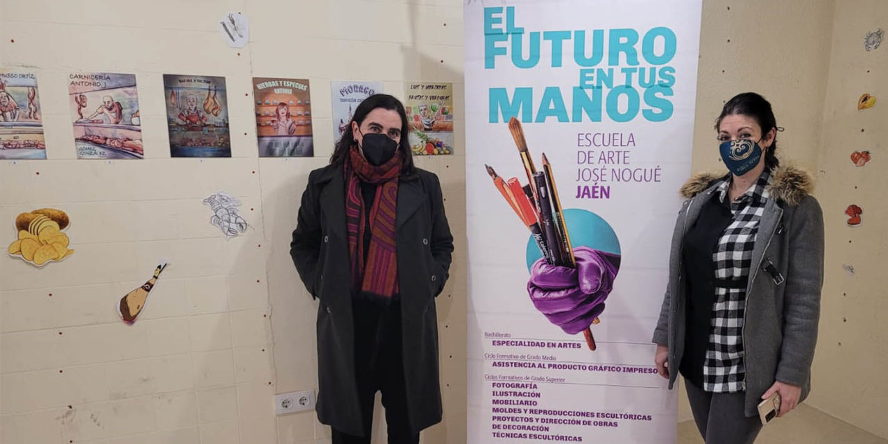 El mercado de San Francisco acoge durante toda la Navidad una exposición participativa de cartelería sobre sus industriales realizada por la escuela «José Nogué»